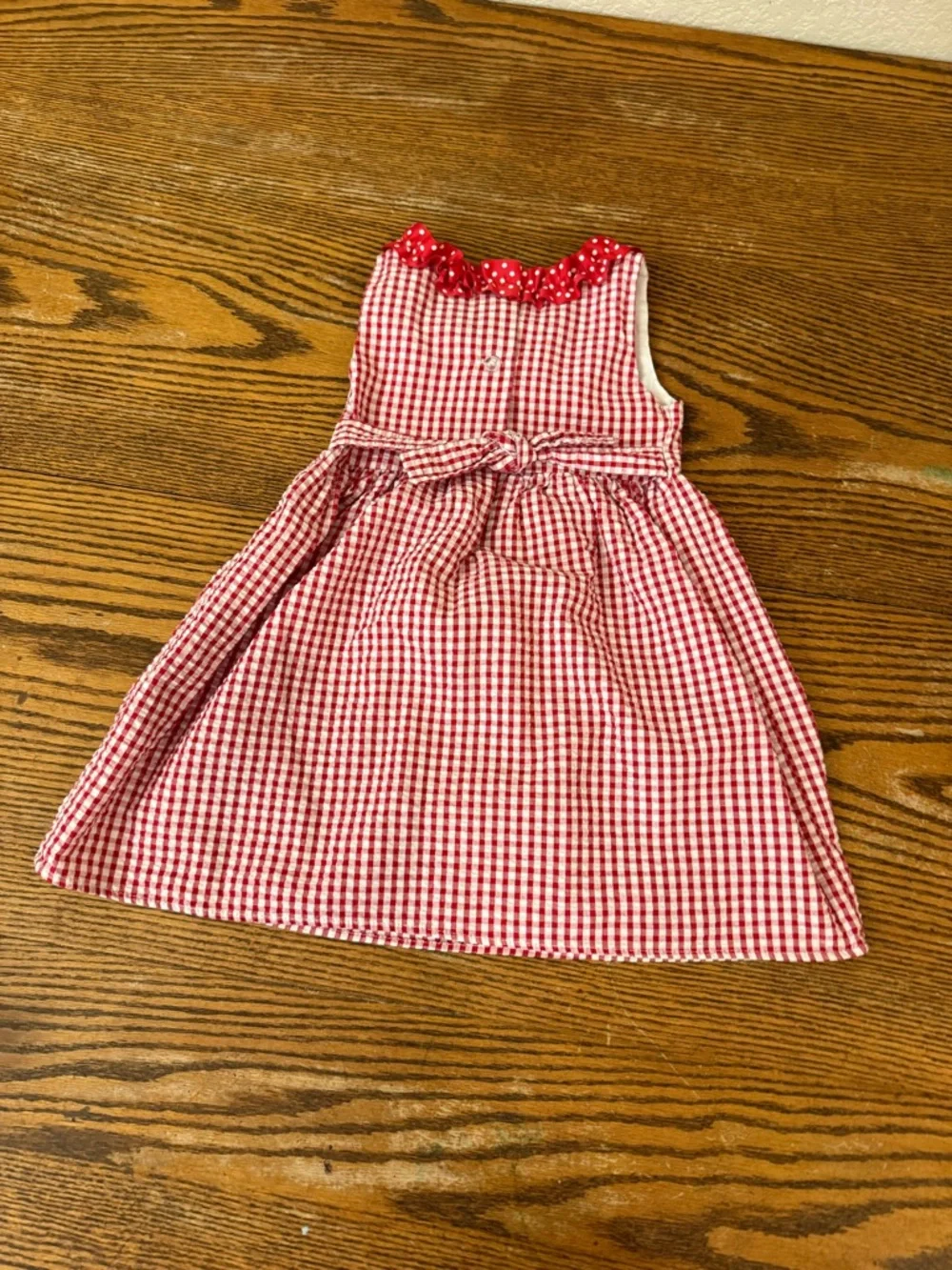 Emily Rose Toddler 4T Gingham Watermelon Appliqué Seersucker Dress Red White